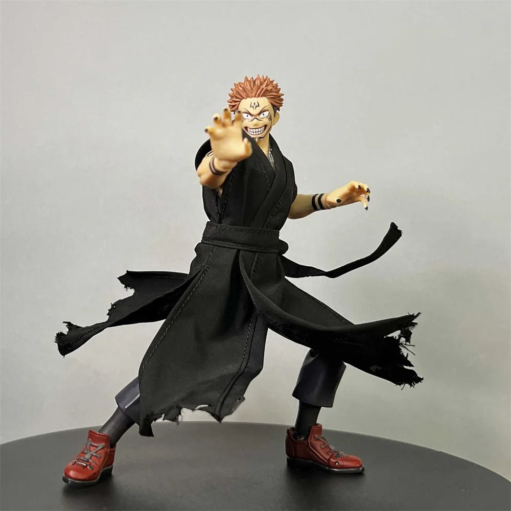 Bandai Shf Jujutsu Kaisen Ryomen Sukuna Combat Uniform White Long Robes Kimono Hanfu Clothes Model