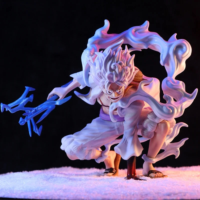 19cm Anime Luffy One Piece Figure Nika Luffy Gear 5th Action Figure Gear 5 Sun God Pvc Figurine Gk Statue Model Decoration Toys