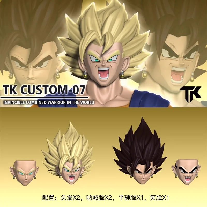 Tk Custom Dragon Ball Z Vegetto Dragon Ball Blue Super Saiyan 07/08/09 SHF Vegito Head Accessories Action Figure Head Sculpt Toy