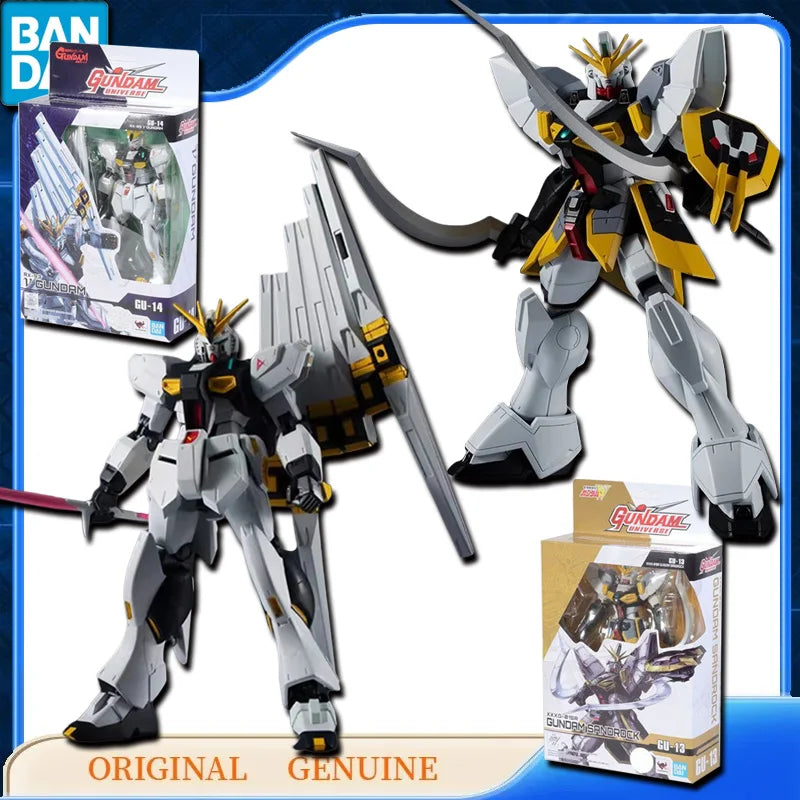 Bandai Original XXXG-01SR SANDROCK GU-13 RX-93 V GUNDAM UNIVERSE GU-14 Anime Action Figures Toys Kids Gift Model Ornaments