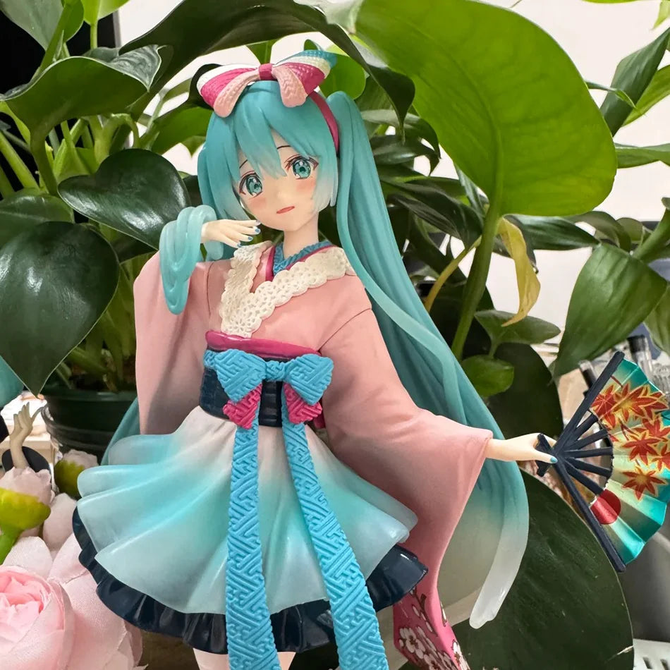 Hatsune Miku Desktop Cute Action Figure 25cm New Tokyo Series Kimono Anime Figurine Kawaii Girl Model Toy Gift