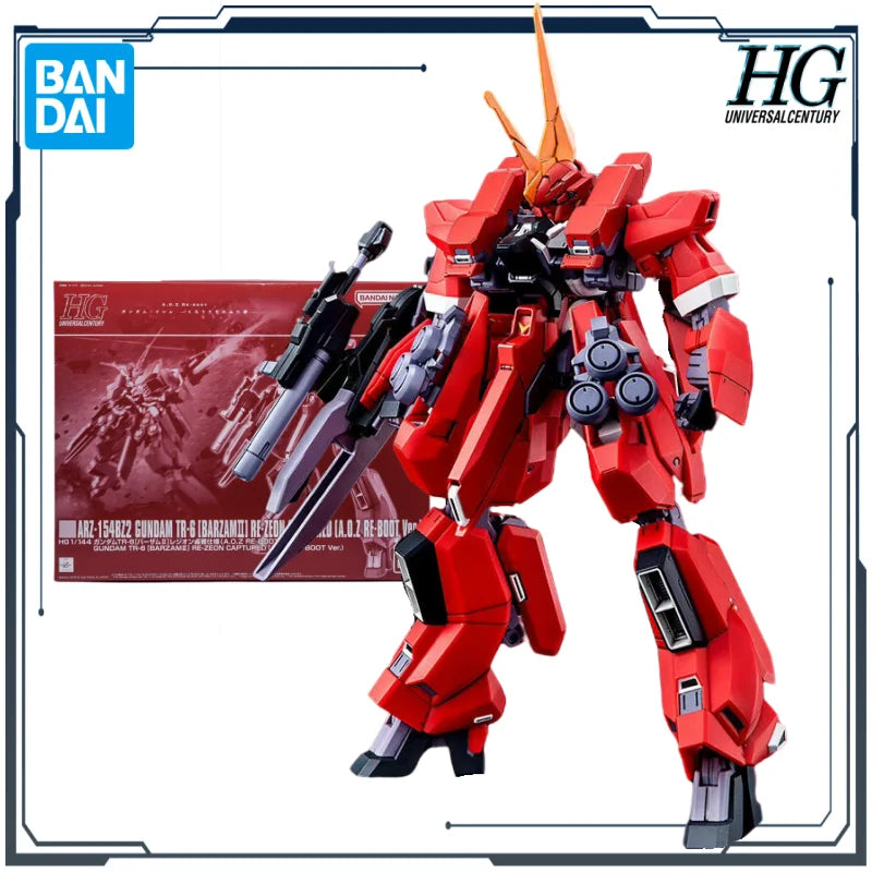 BANDAI Original HG Web-exclusive Version TR-6 BARZAM II 1/144 Anime Assembly Model Toys Gift for Boys Collectible Ornaments