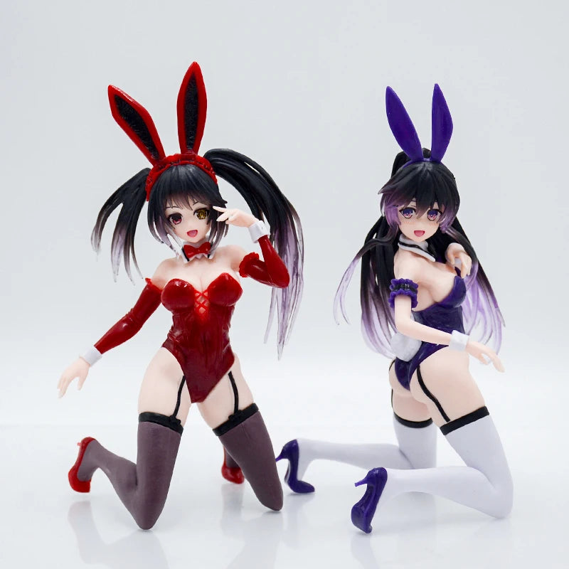 18cm Date A Live V Yatogami Tohka Anime Figure Kurumi Tokisaki Bunny Girl Action Figure Yoshino Figure Adult Model Doll Toy Gift