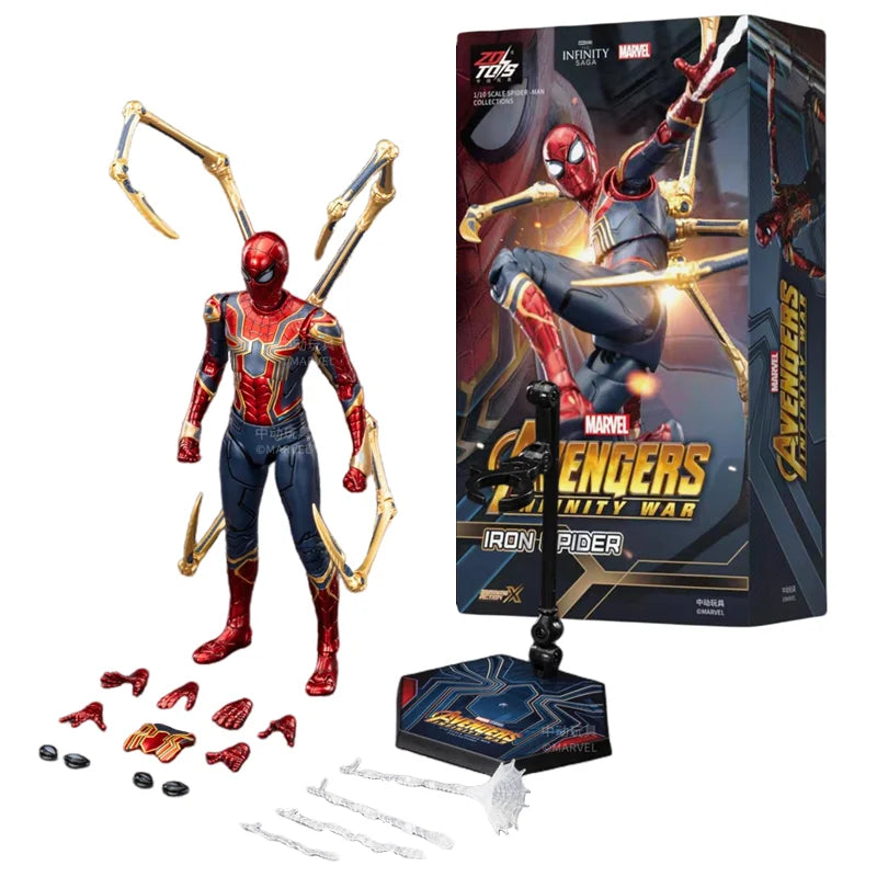 ZD Toys Super War Big Time Spider-Man Actionfigur ML Avengers Infinity War Iron Spider 2.0 1/10 Spider-Man-Sammlungsspielzeug