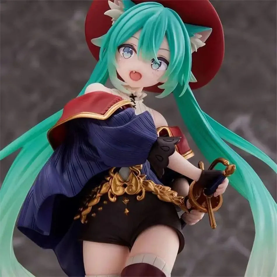 Anime Hatsune Miku Figur Märchen Wunderland Hatsune Miku Der gestiefelte Kater Kawaii Actionfiguren Erwachsenensammlung Modell Spielzeug Geschenk