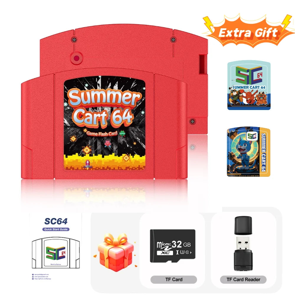 SC64 SummerCart64 Game Cart 6TG Chip For Nintendo 64 Video Console Games And 64DD  Play GB/GBC/FC/SFC Games By Emulator