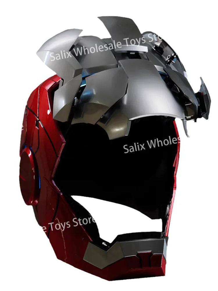 Iron Man Autoking 1/1 Mk5 Helmet 8 sides open Remote And Voice Control Automatic Helmet Mask With Led Light Gifts Toy customized