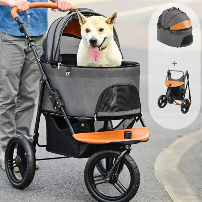 Pet Stroller Pet Stroller Large Dog Stroller Cat Stroller Dog Walking Stroller Pushchair Detachable Travel Carrier Tricycle