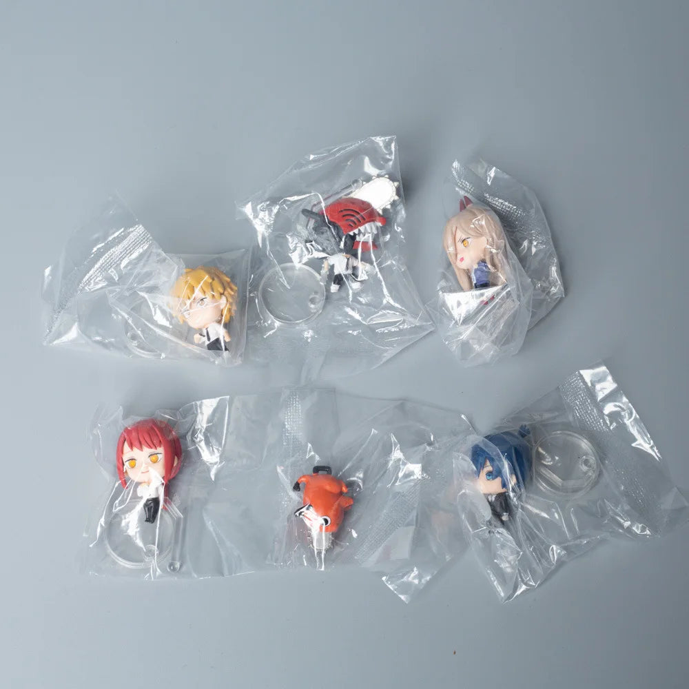 Chainsaw Man Denji Pochita Model Cute Ornament Anime Figure Makima Power Toy Collection Children New Year Gifts 6Pcs