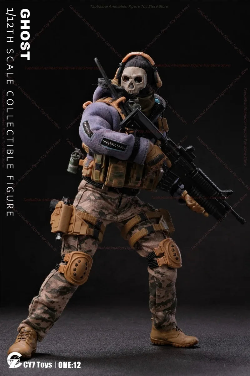 CY7-TOYS 6-inch 1:12 Death Ghost Movable Male Soldier Doll Model