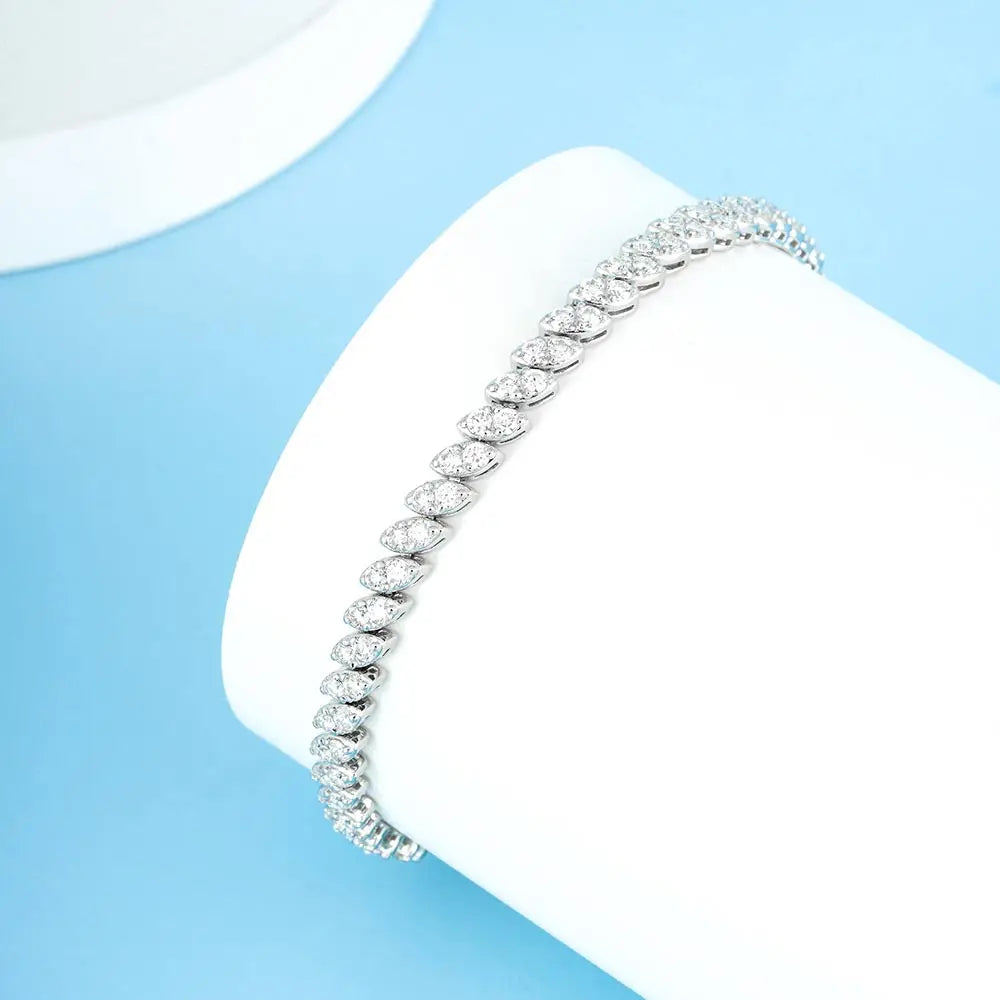 3 Claw 3CTTW Moissanite Tennis Bracelet 2.0MM GRA Certified Diamond Bracelet Chain s925 Sterling Silver Bracelets for Women Man
