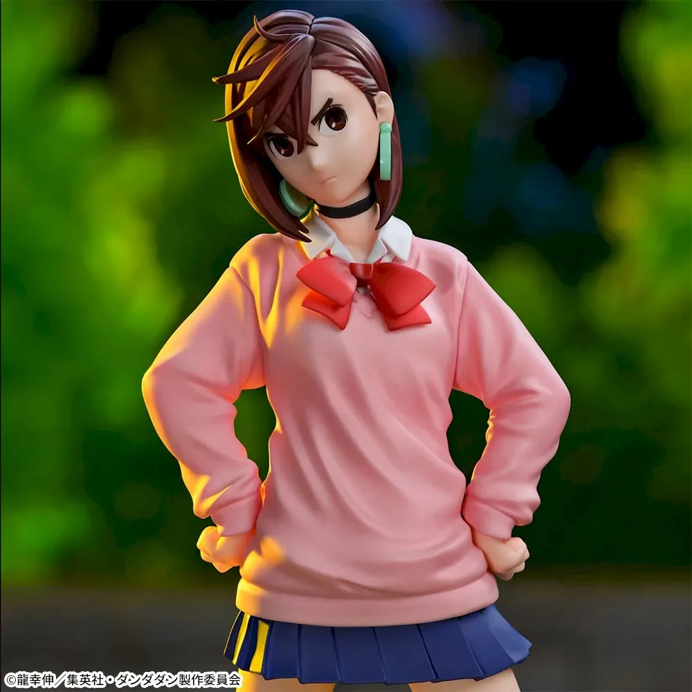 18CM Anime DAN DA DAN Ayase Momo Figure Humanoid Doll Ornament Model Toys Female Proportional Collect Holding Flowers PVC