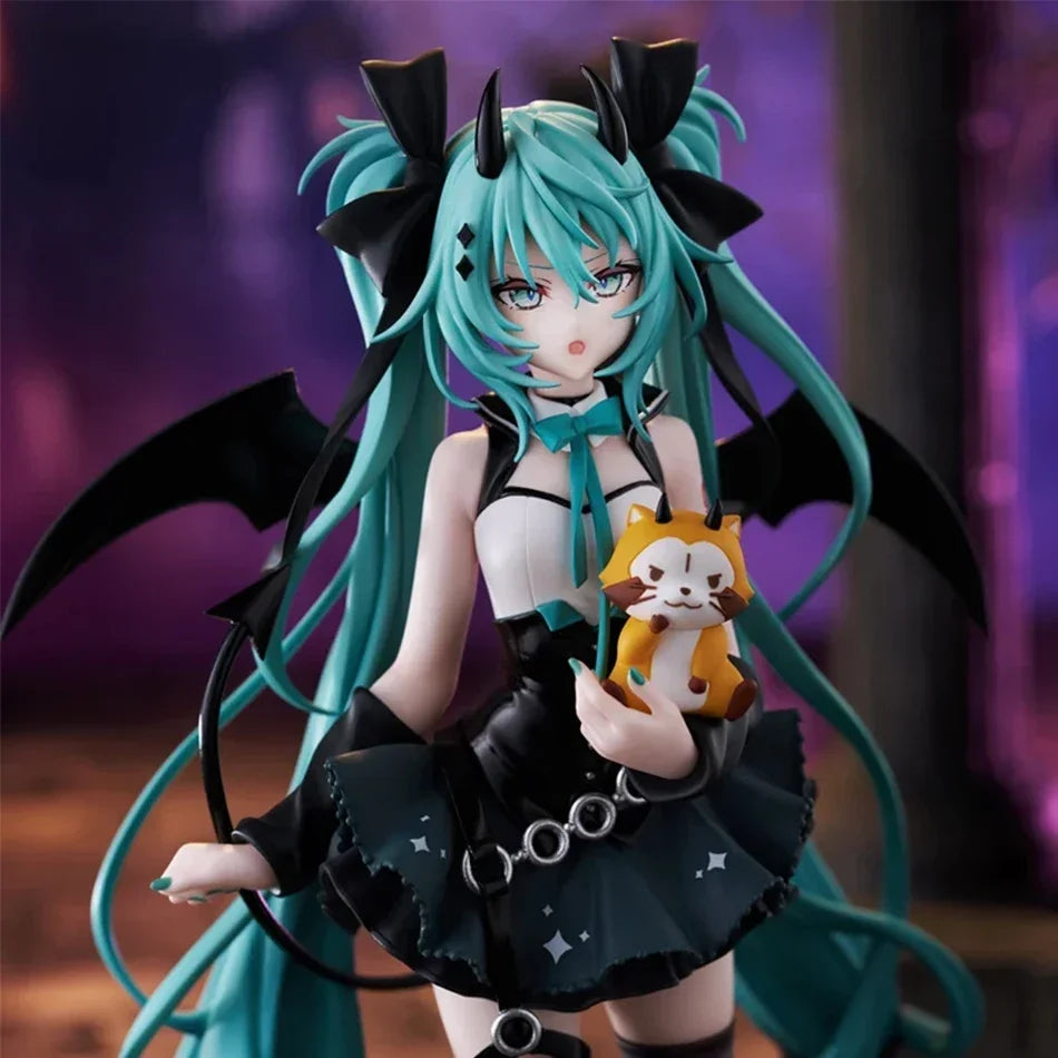 Anime Little Devil Hatsune Miku Handgemachter kleiner Waschbär Chuyin Dark Angel Handgemachte PVC-Modellanimation Peripherieornamente