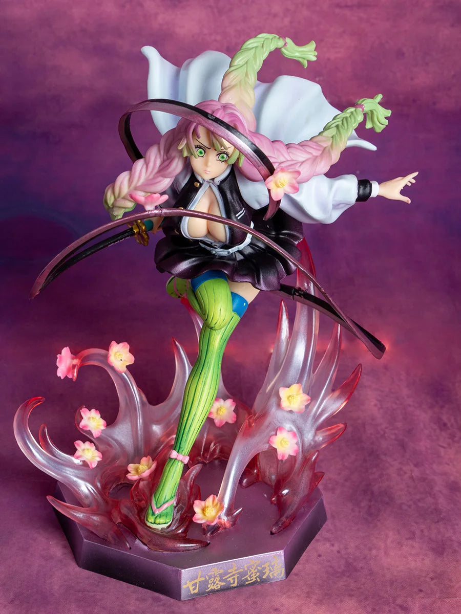 Demon Slayer Anime Figure Kanroji Mitsuri Kimetsu No Yaiba 22cm Figurine Pvc Statue Model Doll Collection Desk Decor Toy Gifts