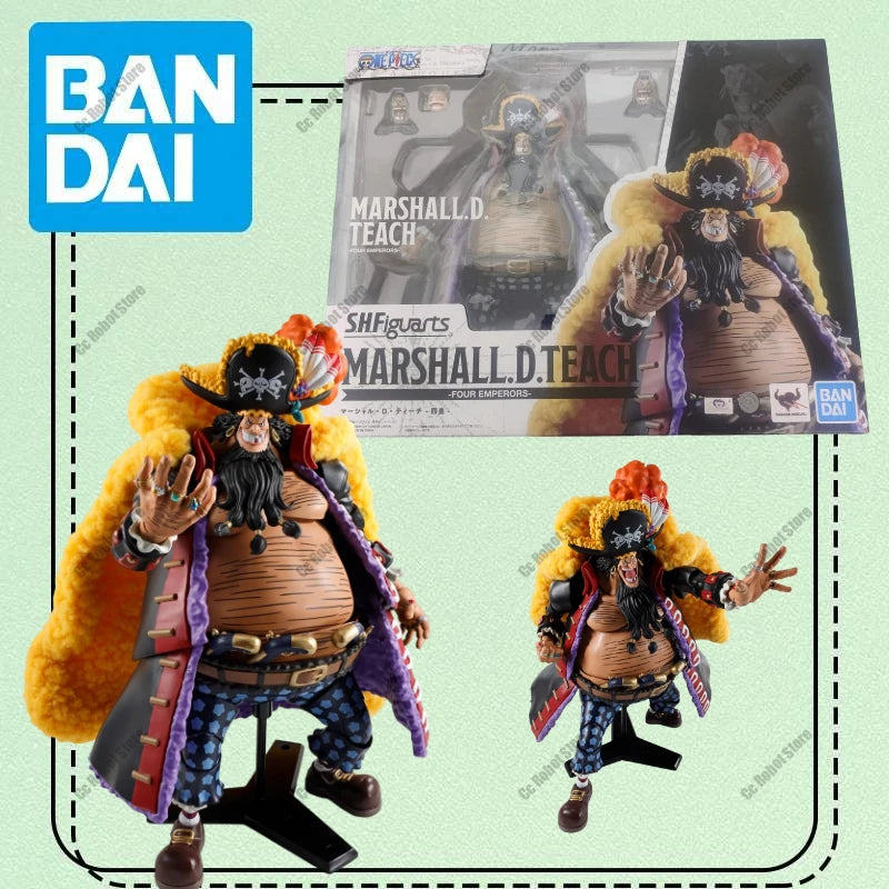In Stock Bandai S.H.Figuarts Marshall D. Teach - The Four Emperors Barbanegra 24CM PVC Figurine Collectible Model Toy for Gift