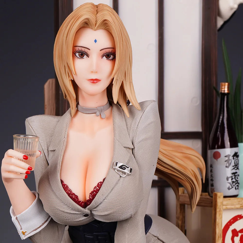 New 43cm Anime Beautiful Girl Figure Tsunade Sexy Drunk Scene Double-headed Replacement Desktop Ornaments Holiday Gifts Toys