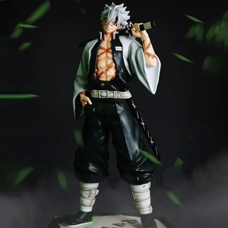 Demon Slayer 30cm Anime Figure Gk Cheng Shinazugawa Sanemi Standing Statue Animation Peripherals Figures Ornaments Toys Gift