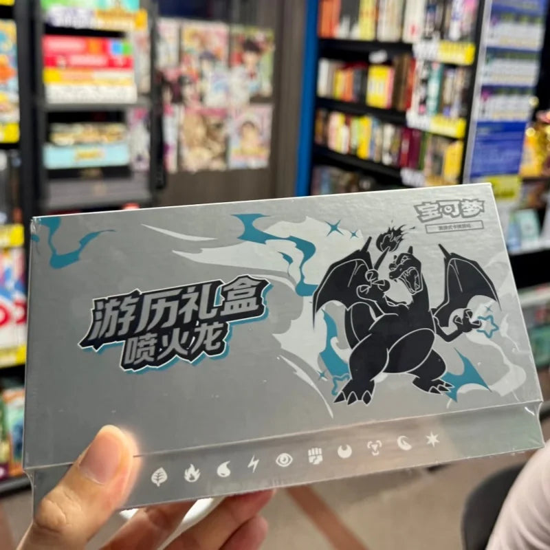 Original PTCG Journey Gift Box Trading Card Games Collectible Peripherals Charizard Mewtwo Simplified Chinese Edition Xmas Gifts