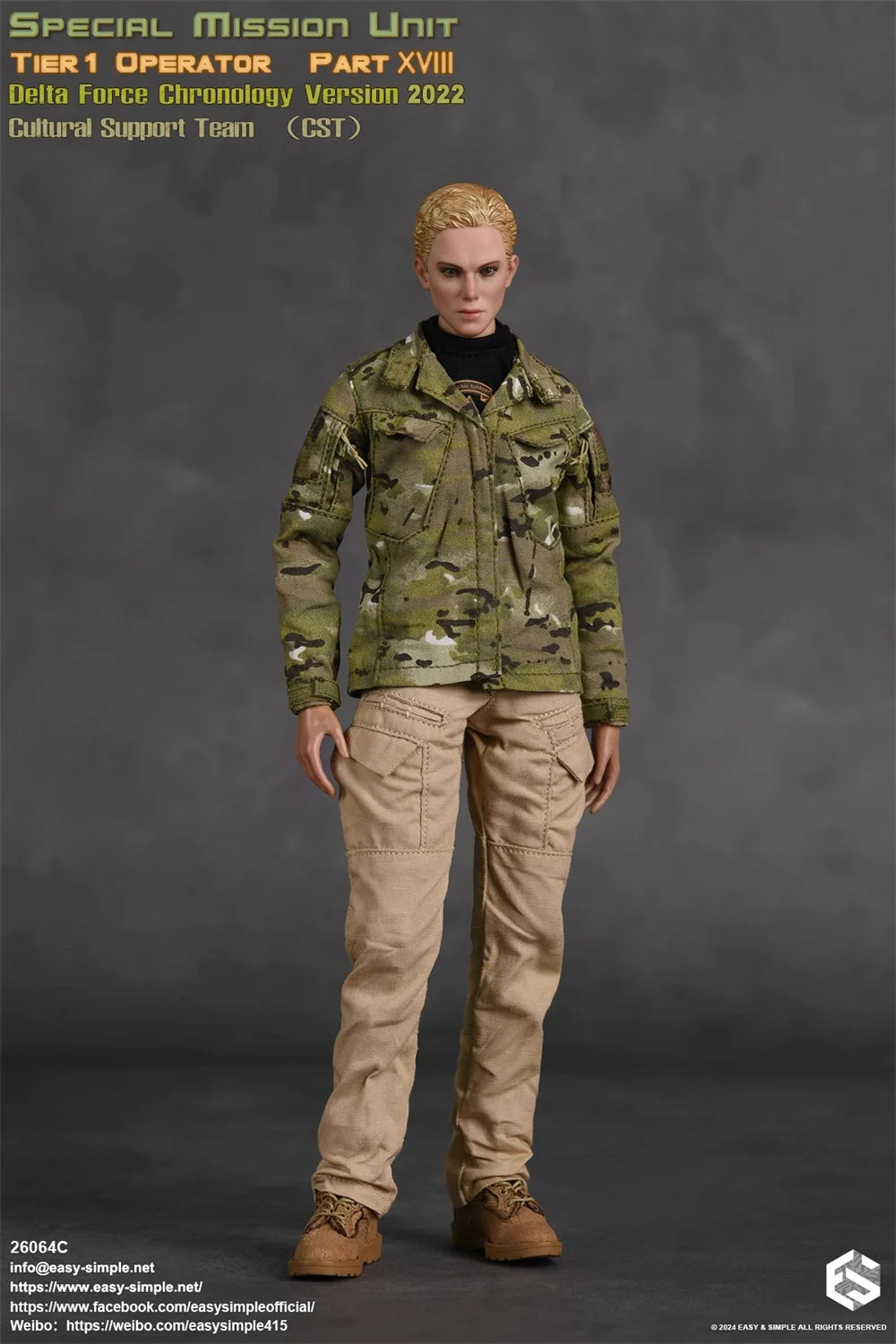 Easy&Simple 26064C 1/6 Soldier Female Member of the CAG Special Forces Full Set 12'' Action Figure Model Toys In Stock