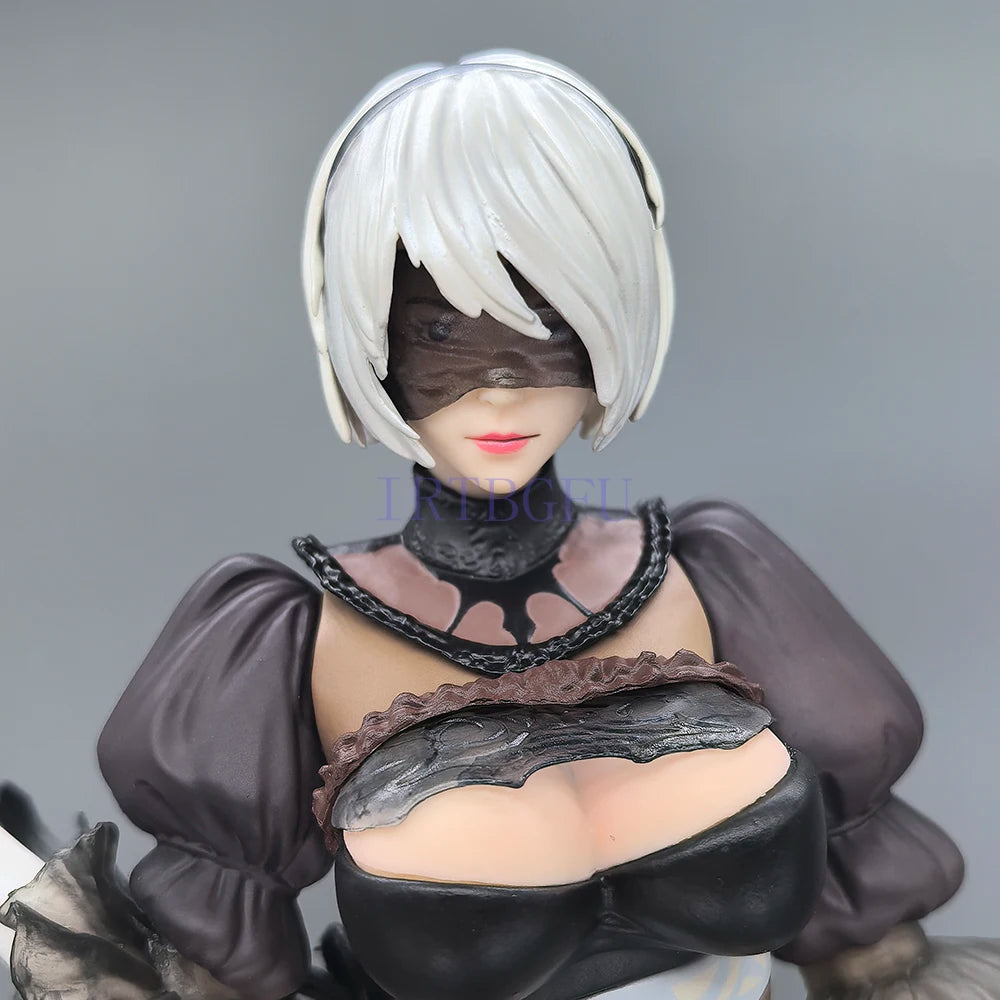27 cm 2B YoRHa Nr. 2 Typ B Zwei Köpfe Japanische Anime-Figur PVC-Spiel Actionfigur Spielzeugspiel Sammlermodell Puppe