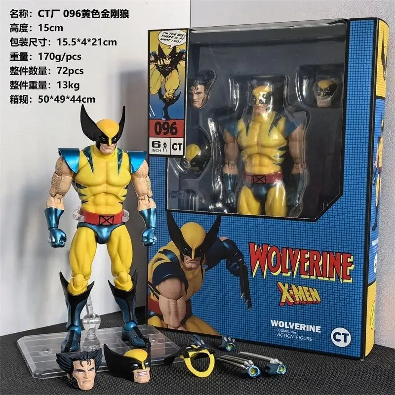 Mafex096 Wolverine Classic Costume Chinese Factory KO Logan Marvel Action Figure Model Toy Collectible Animation Derivative