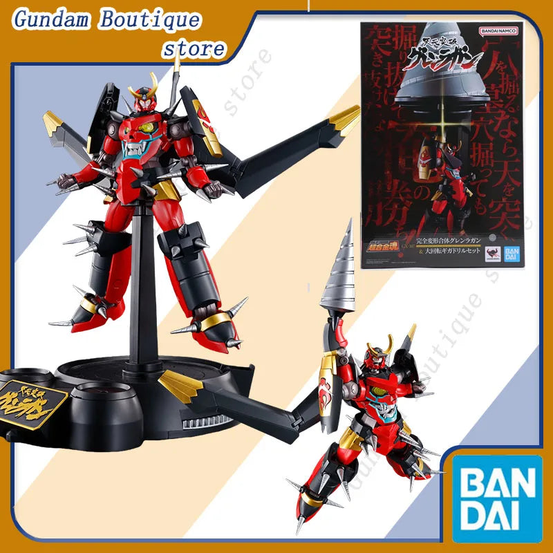 Bandai Genuine SOUL OF CHOGOKIN GX-107 GURRENLAGANN &GIGA DRILL Anime Action Figure Collectible Model Toy Ornament Gift Children