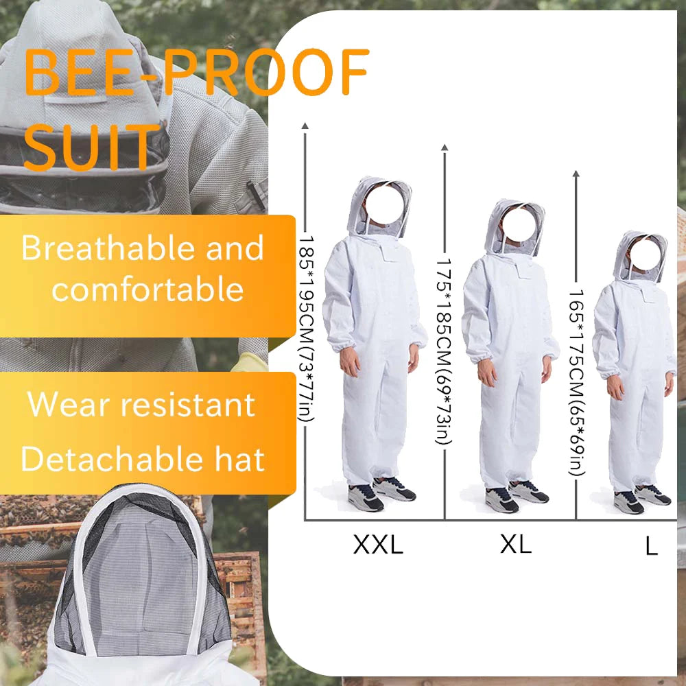 Full body beekeeping suit Professional beekeeper protective clothing Safety veil Unisex child protection