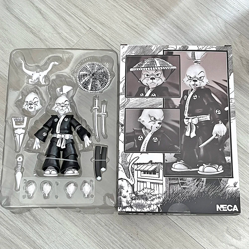 NECA Turtles Rabbit Splinter Master'S Portable Mouse Figure Black and White Usagi Yojimbo Version TMNT Toys Birthday Gifts