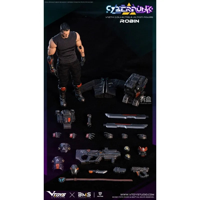 VTOYS Original 1/12 Finished Movable Doll Series Cyberpunk Robin Anime Action Figure Model Toys Collectible Gifts for Friend