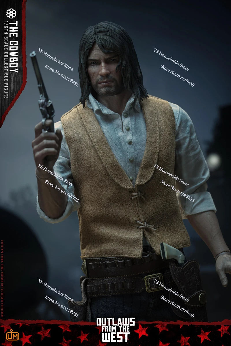 LIMTOYS LIM011 1/6 Movable Cowboy John Action Figure Classic Movie Outlaws From The West Simulation 12" Full Set Soldier Model