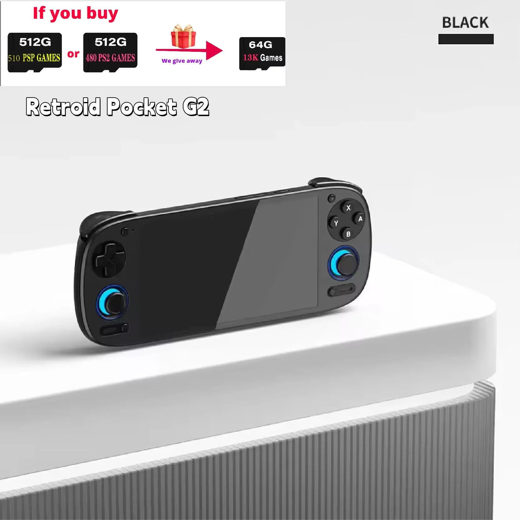 Retroid Pocket G2  Android Game Console 5.5Inch 1080P AMOLED Screen RP G2 Hall-Effect Joystick 5000mAh Handheld Consoles PSP PS2