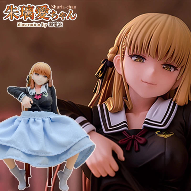 18cm Original Daiki Kougyou Shuria-chan Anime Girl Figure Akari Chan illustration by Jakudenpa Action Figure Model Doll Toy Gift