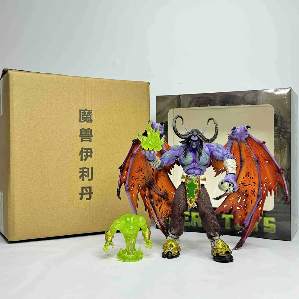 25 cm WOW Held Illidan Stormrage Dämonenjäger Elf Yudean PVC Actionfigur Anime Figur Modell Spielzeug Sammlung Puppengeschenk