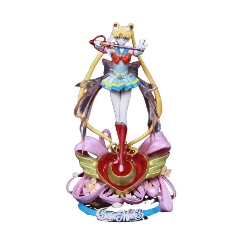 Sailor Moon Tsukino Usagi Can Emit Light Wedding Dress Figure Model Statue Collection Desktop Decoration Ornament  Girl Toy Gift