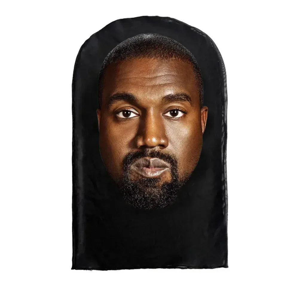 Cosplay Headwear Hip Hop Fashion Hood Hat Headgear New 3D Printed Kanye Mask Elastic Mesh Halloween Decor Full Face Mask Unisex