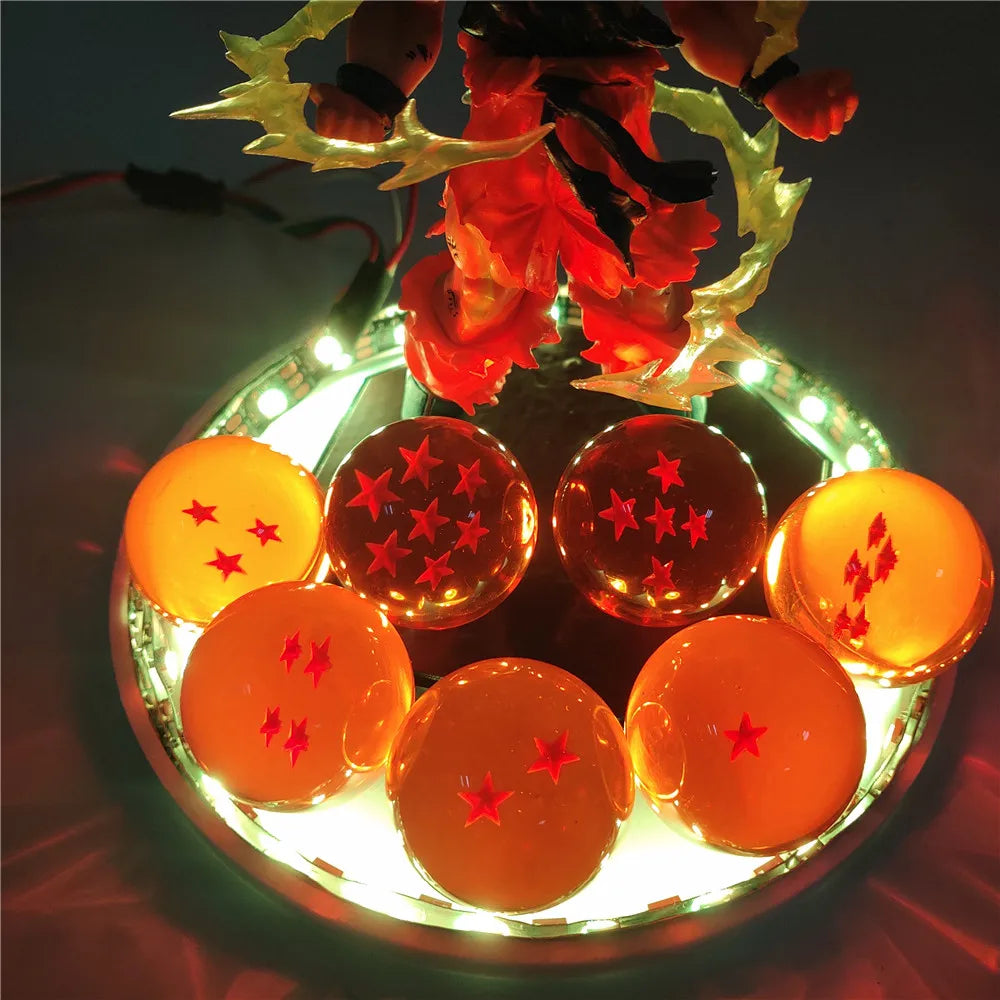 Dragon Ball Anime Son Goku Super Saiyan with Ball Lamp Led Bulb Action Figures Model Figurine Figure & Base & Lamp DIY Toys