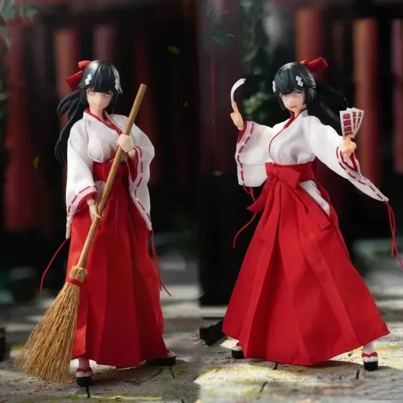 HASUKI PA005 1/12 Exorcist Witch Tsubaki Action Figure Pocket art series NO.5 15.5cm Female Soldier Figurine Model Toy
