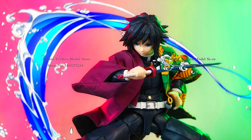 1/12 SHF Anime Tomioka Giyuu Mini Splicing Windbreaker Coat Clothes Accessory For 6" Demon Slayer Action Figure DIY Decoration
