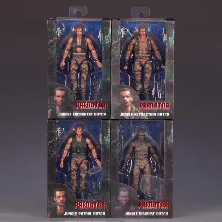 Action Figure Ko Neca Predator Jungle Extraction Dutch Schwarzenegger Anime Figurine Statue Collectible Model Gifts Toys