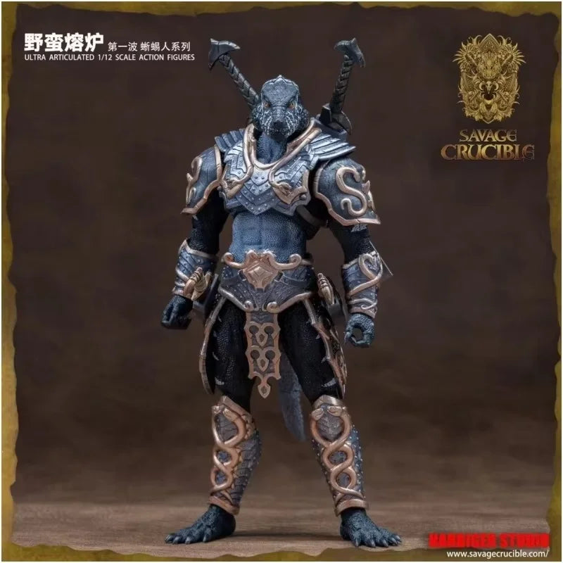 2024 Hot Sale 1/12  Pvc Savage Crucible Lizard Man Anime  Series Action Figures Models Desktop Decoration Gift For Boys