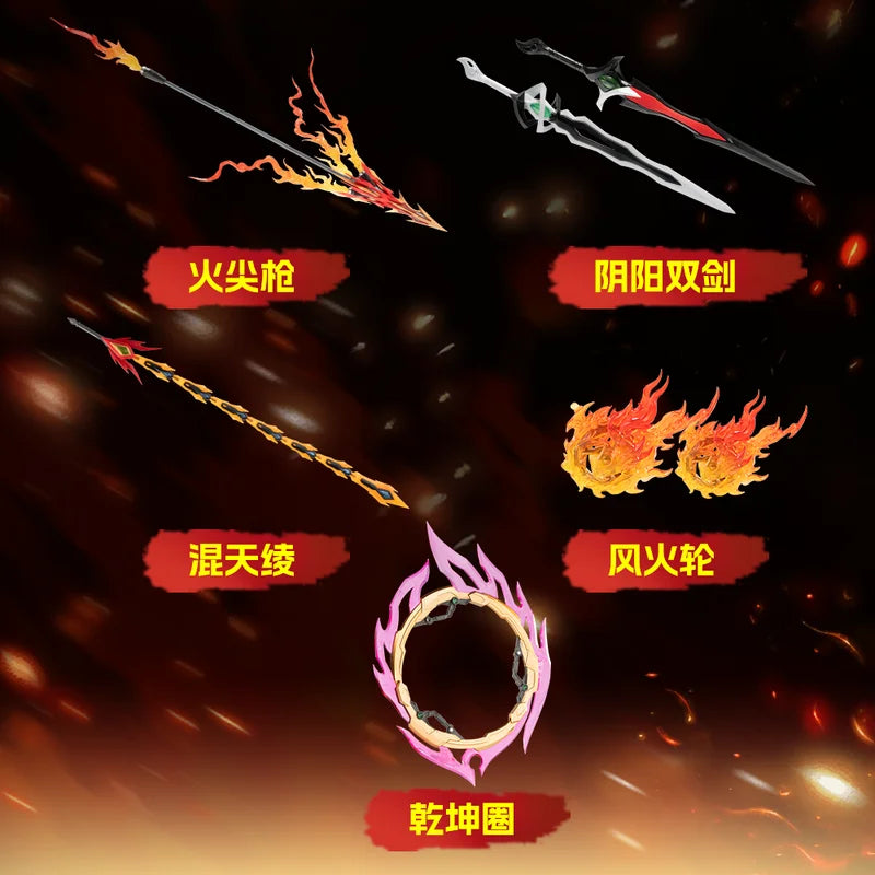 Motor Nuclear Nezha Six Arms Assembly Mecha Model Alloy Frame Articulated Chinese Original With Wind Fire Wheels Lotus Display