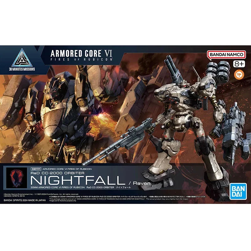 Bandai Original 30MM ARMORED CORE VI NIGHTFALL STEEL HAZE BD-011 MELANDER Liger Tail CC-2000 ORBITER Anime-Figur Bausatz