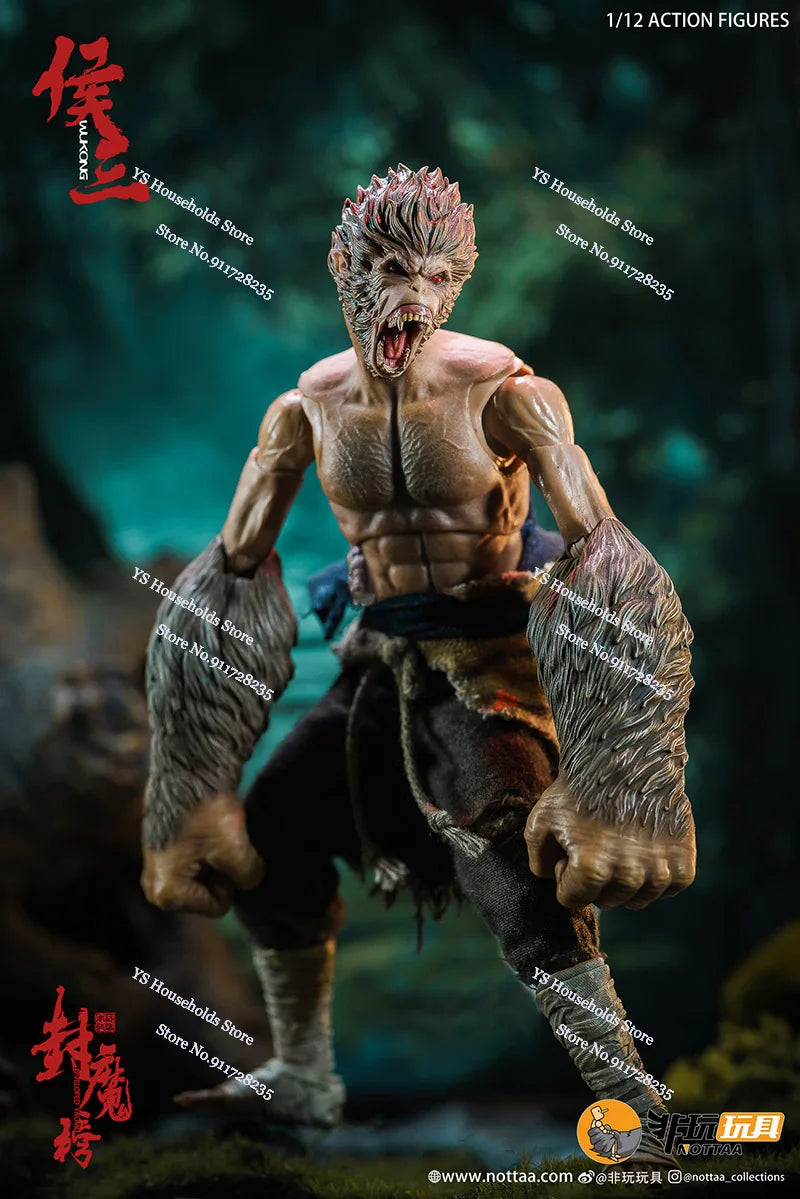Nottaa Toys 1/12 Wu Kong Hou San Exclusive Version Action Figure Black Myth Monkey King 6" Full Set Soldier Model Collection
