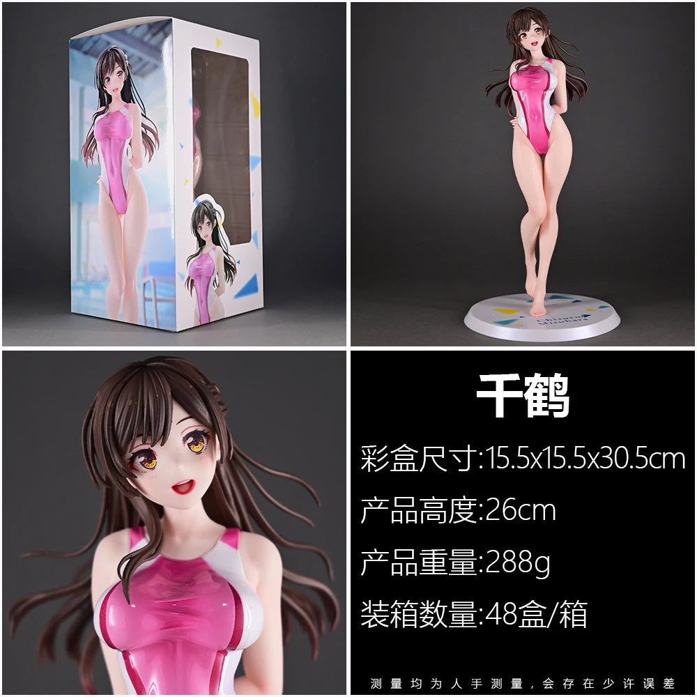 25 cm Rent A Girlfriend Qianhe Mizuhara Bademode Anime Figur Kanojo Okarishimasu Ichinose Action Figur Modell Spielzeug