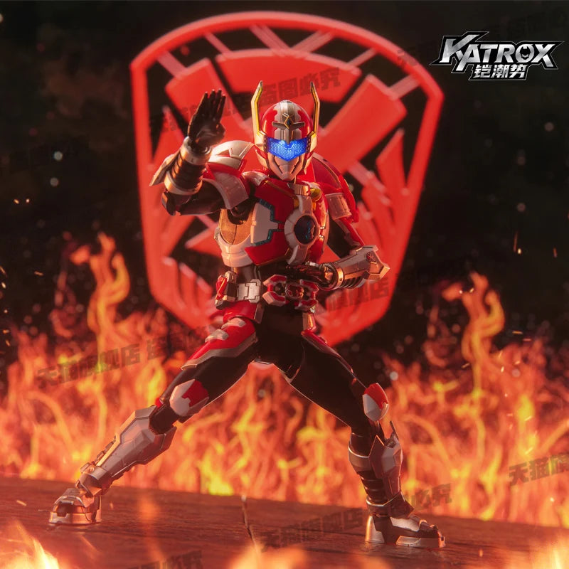 AULDEY Armor Hero Kai Pin Xingtian Battle God Xingtian Dual-Form Assembly Figure, Battle God Xingtian Logo/Eco-ABS