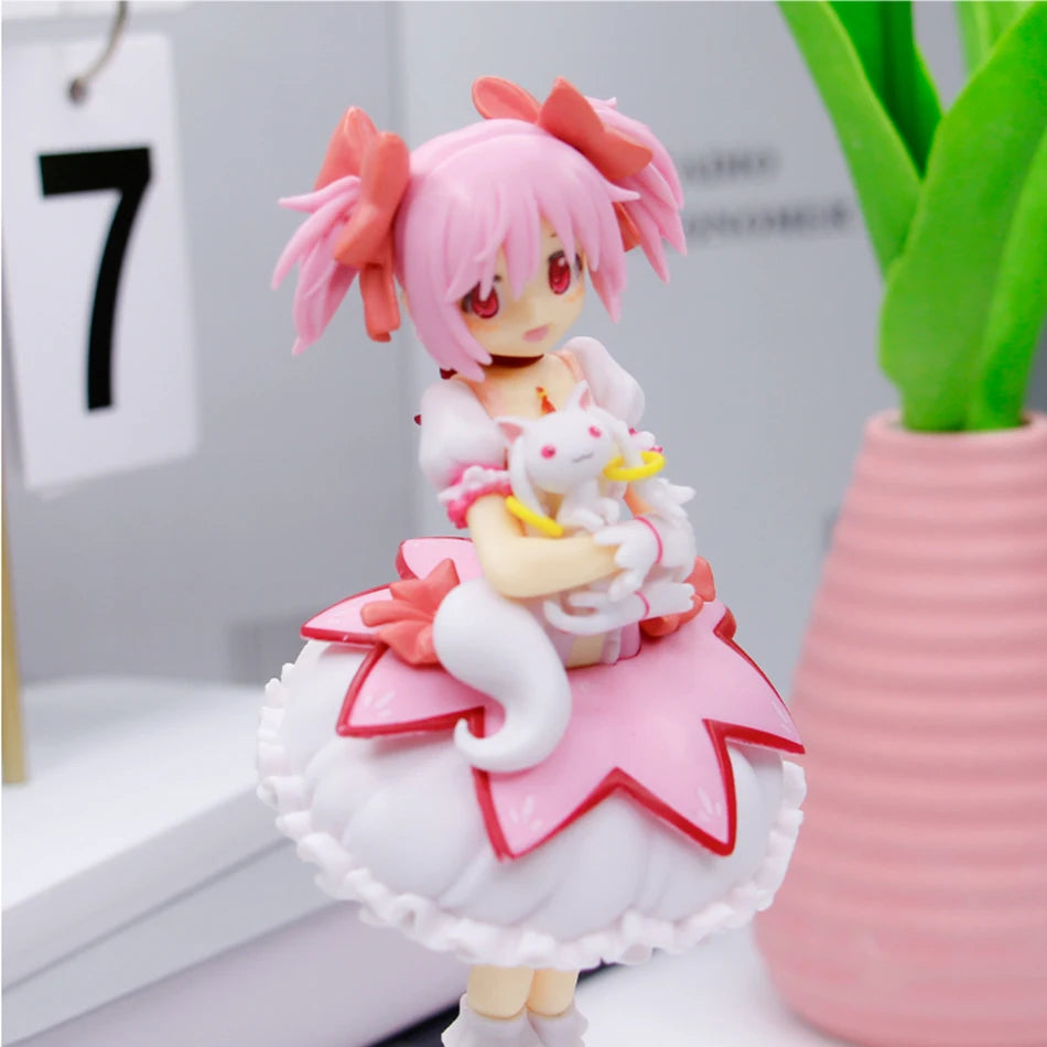 18CM Puella Magi Madoka Magica Aniem Фигура Kaname Madoka Magic Girl PVC Аниме Фигурки Модел Аниме Карикатура Модел Играчка Подарък