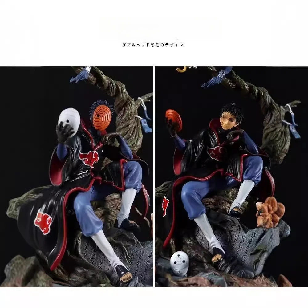32cm Creative Naruto Akatsuki Uchiha Obito handmade model.High-quality PVC material.Desktop decoration.birthday gift Series