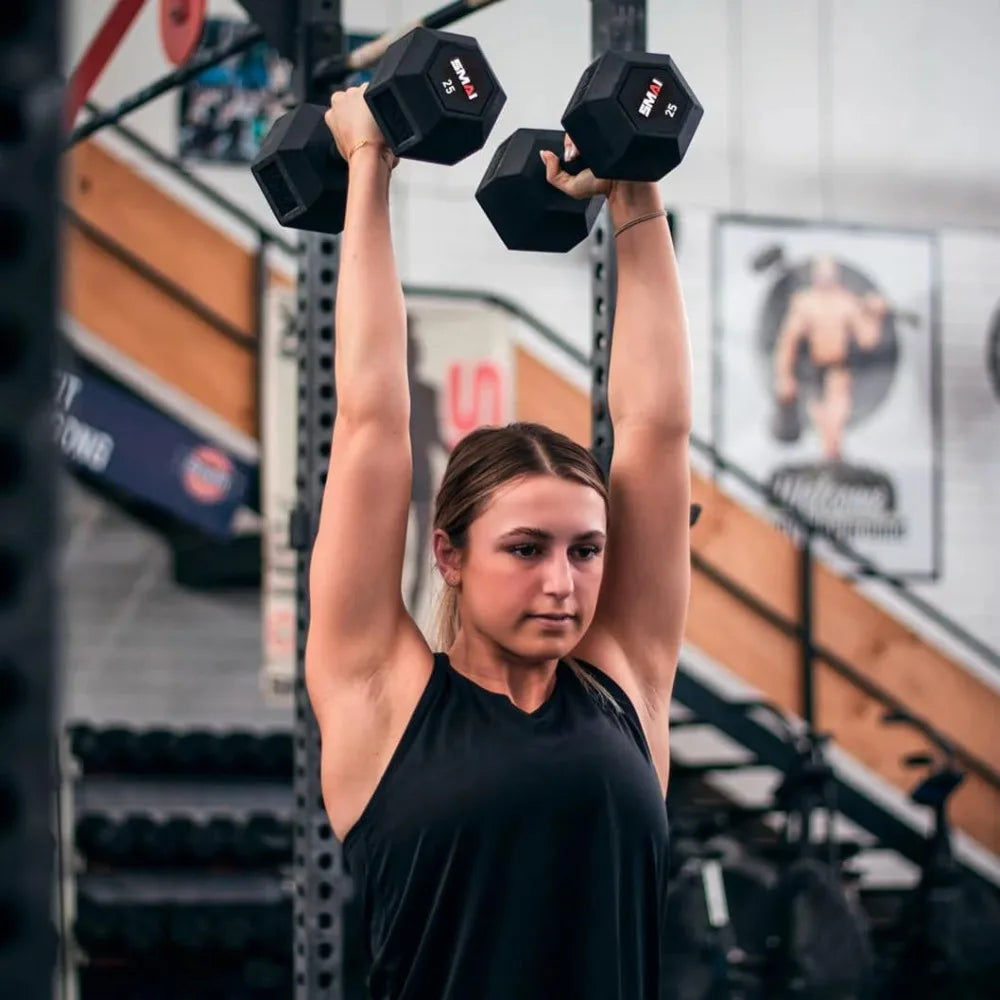 SMAI Rubber Hex Dumbbells: Hochwertiges Fitnessgerät für das Krafttraining zu Hause – Geeignet für Männer und Frauen, Space