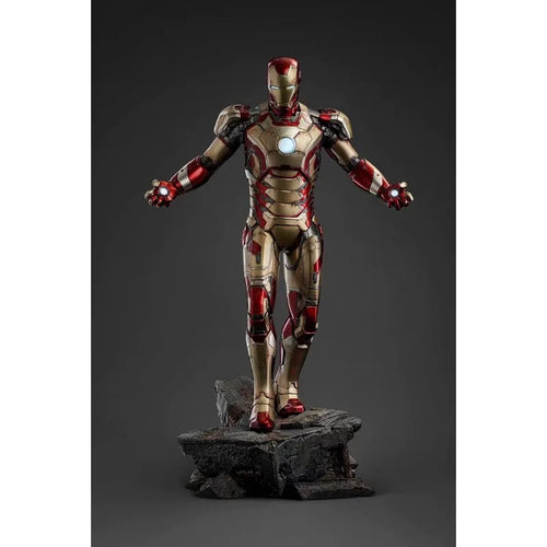 1/4 Marvel Comics Figure Iron Man Can Glow High-end Resin Anime Collection Model Desktop Ornaments Holiday Gifts Children Toys