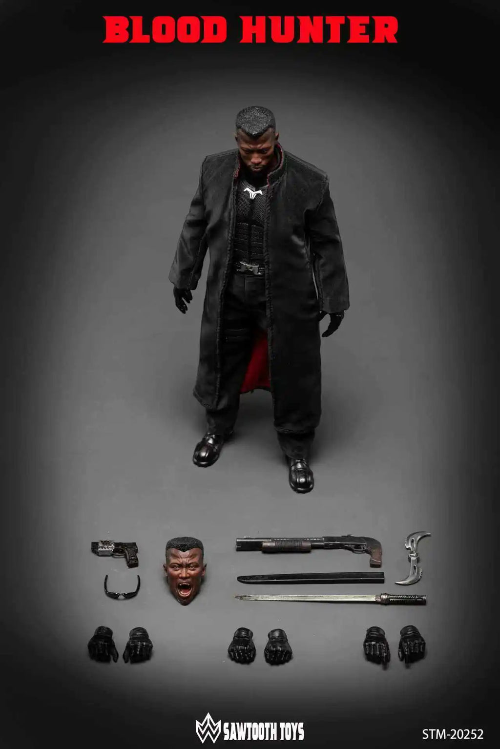 In Stock 1/12 Sawtooth Toys Action Figure Model Blood Hunter Soldier Double-Headed Carving Scale Collection New Collect Gift Toy